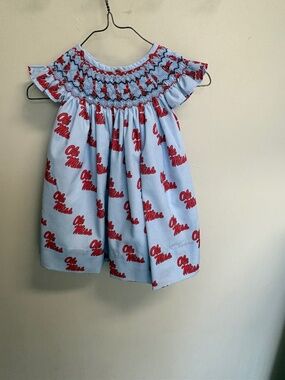 OLE MISS REBELS smocked dress Foster X Cecil and Lou Size 12 months